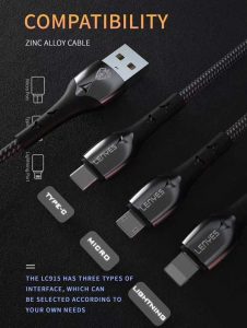 کابل تبدیل USB به تایپ سی LENYES مدل LC915 طول یک متر - Image 2