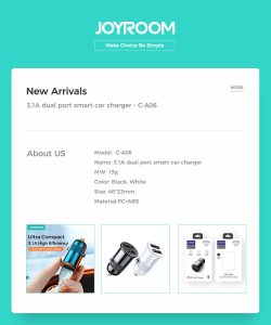 شارژر فندکی JOYROOM مدل C-A06 همراه با کابل تایپ سی - Image 6