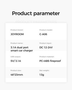 شارژر فندکی JOYROOM مدل C-A06 همراه با کابل تایپ سی - Image 7