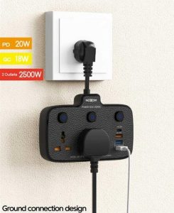 چند راهی برق و شارژر موکسوم مدل MX-ST10 - Image 4