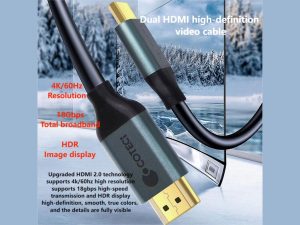 کابل انتقال تصویر دو سر HDMI کوتتسی مدل 87101 به طول 1.2 متر - Image 6