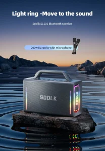 اسپیکر بلوتوثی بی‌سیم SODLK مدل S1116 به همراه میکروفون و کیبرد - Image 9