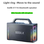 اسپیکر بلوتوثی بی‌سیم SODLK مدل S1116 به همراه میکروفون و کیبرد - Image 7